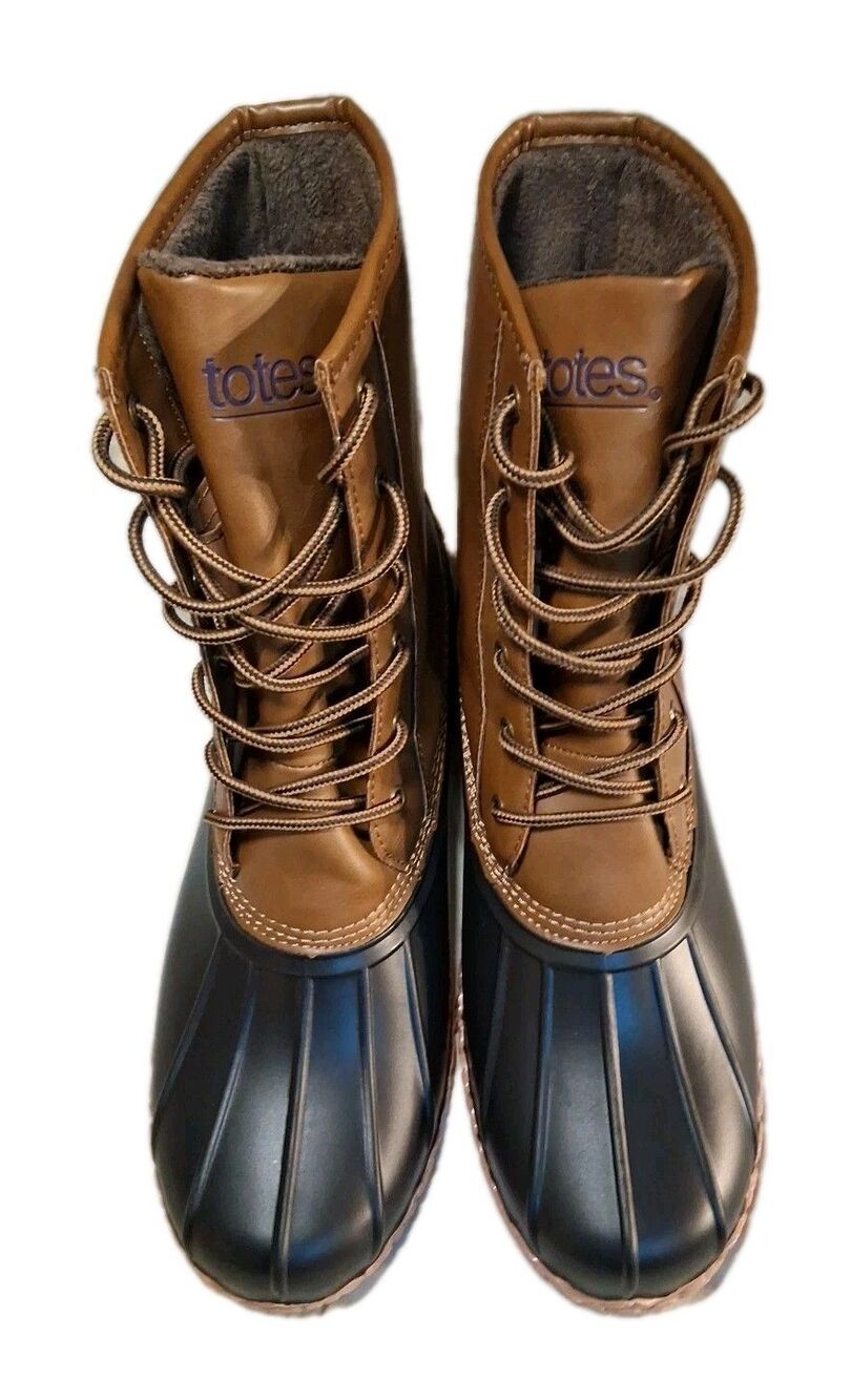 Totes Duck Rain Boots Men's Soze 13M Ariel Tan Waterproof Rubber